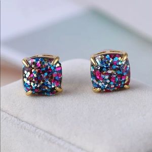 Kate Spade Multi Colored Glitter Stud Earrings